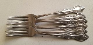 6 Antique Vintage Collectible Forks 7.  25 " Stainless Steel - Chesapeake,  Japan