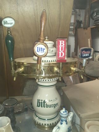 Rare Bitburger Porcelain Draft Beer Tower