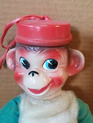 Grinder Monkey Corduroy toy Plastic Head Hat A D Sutton & Sons 12 