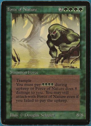 Force Of Nature Beta Heavily Pld Green Rare Magic Mtg Card (id 158159) Abugames