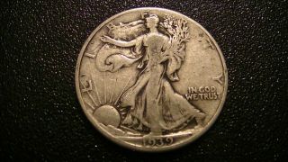 1939 P Antique Walking Liberty Half Dollar 90 Silver Coin 50 Cent Philadelphia