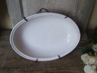 Rare French Antique 18th Century White Cream Deep Dish Earthenware South France