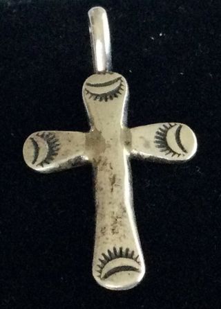 Gorgeous Rare Vintage Navajo Indian Rp Sterling Silver 925 Cross Pendant Bc72