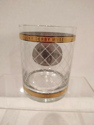 Vintage & Rare Kentucky Derby Museum Glass Shooter W/gold Etching.  Excelnt Color