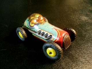 Vintage 1950 Rare Speed King Japan Friction Toy Race Car W/ Bubble