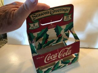 Rare 1940 Coca Cola Coke 4 Bottle Paper Carrier; Christmas Theme; Very Special