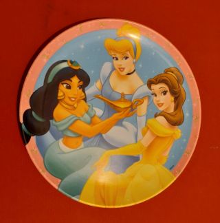 Vintage Disney Princess Hard Plastic Plate Cinderella,  Belle,  Jasmine Rare