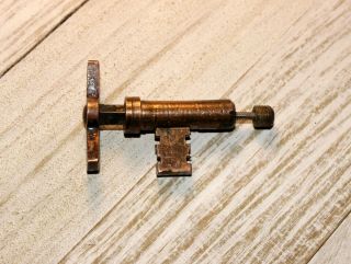 Vtg Antique Brass Bronze Corbin Lock Co.  Adjustable Pocket Door Extendable Key