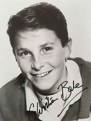 Christian Bale (badman) Signed Autograph Photo As A Child Actor.  Extremely Rare