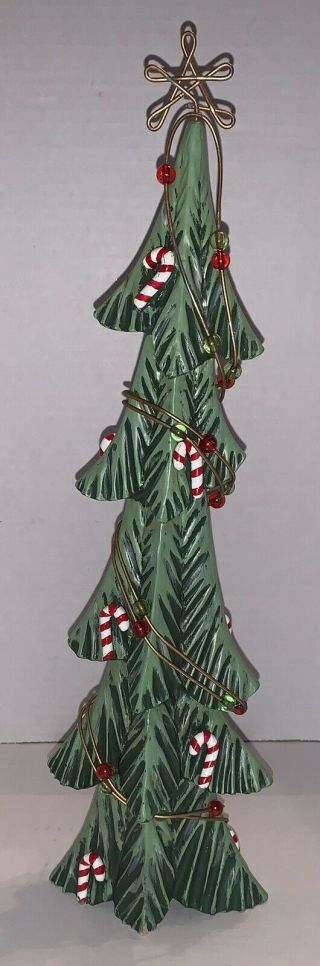 Fitz And Floyd 2004 Rare 15” Skinny Christmas Tree Wire Beads Star Candy Canes