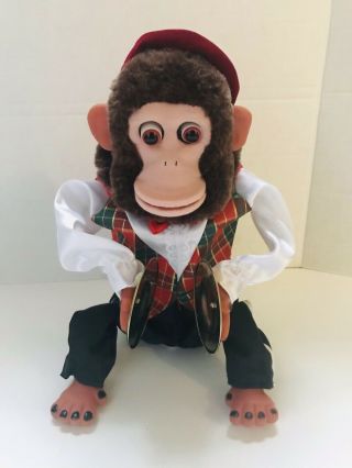 Rare Retro Charley Chimp Playing Cymbals –jolly Monkey Battery Operated Toy