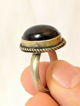 Vintage Ring Very Old African Bronze Stunning Stone Extremely Rare Type