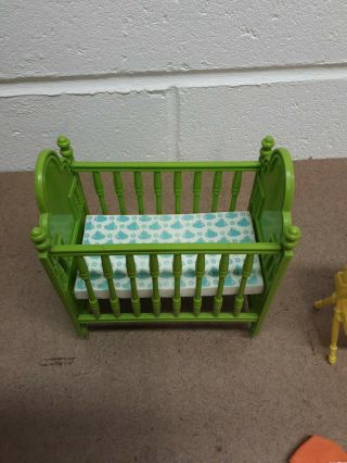 Vintage 1973 Kenner Jenny Jones and Baby John Nursery Set.  Crib Chair Buggy Baby 3