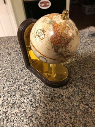 Vintage Rare Replogle World Classic Solid Brass Wood Globe Bookends