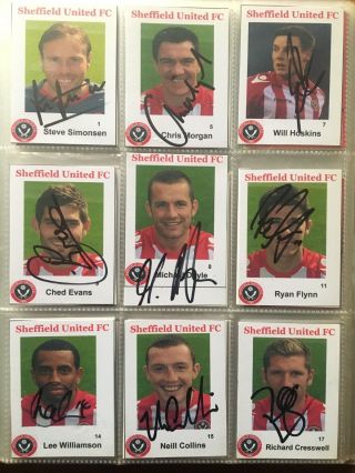 Sheffield United Fc 18 X Signed Cards 2011 Rare