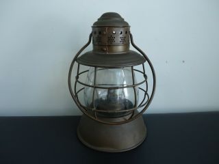 Rare Antique ALL BRASS PAT.  1869 (PARMALEE & BONNELL) Railroad Kerosene Lantern 2