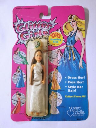 Vintage Glitter Girls Pearl Doll With Ring By Vogue Dolls 1982 On Card