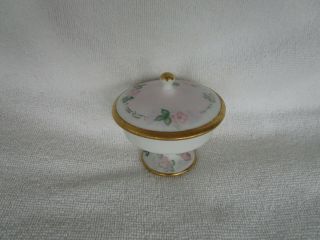 Antique Nippon Hand Painted Porcelain Lidded Trinket Dish 1917 Rena Miller