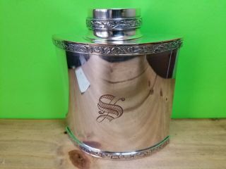 Vintage Lawrence B.  Smith Co.  Silverplate Metal Drink Container Engraved " S "