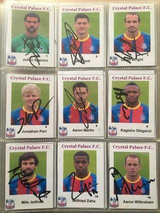 Crystal Palace Fc - 18 X Signed Cards 2011 Rare
