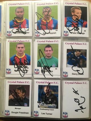 CRYSTAL PALACE FC - 18 x Signed Cards 2011 RARE 2