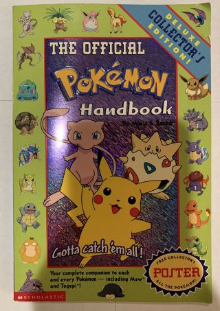 Pokemon The Official Handbook 1999 W Deluxe Collector’s Poster 150 Rare