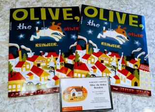 Rare - 2 Books / 1 Cassette - Olive The Other Reindeer Book And Cassette Tape