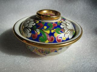 Antique Nyonyaware Straits Chinese Peranakan Porcelain Millefiori Lidded Bowl