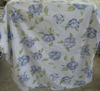 Pottery Barn Poppies Queen / Full Duvet Cover Purple Blue Floral Flowers Cotton