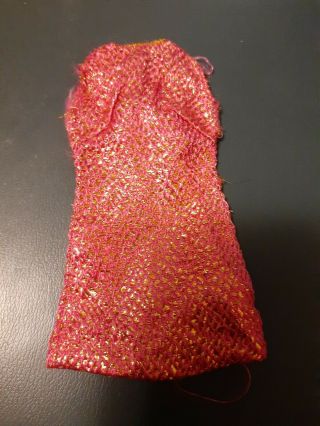 Vintage Matell Barbie " Velvet Venture " 1488 Dress Htf 60 " S Gold/pink