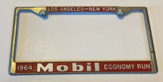 Rare 1964 Mobil Oil / Mobilgas Economy Run License Plate Frame