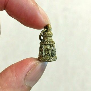 Buddha Amulet Pendant Talisman Bell Takrut Lucky Rich Success Charm Old Holy