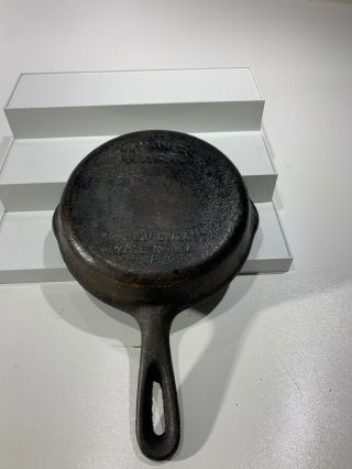 Antique Wagner Ware Sidney O 3 D Cast Iron Pan,  Skillet,  6 1/2 " Od,  Double Spout