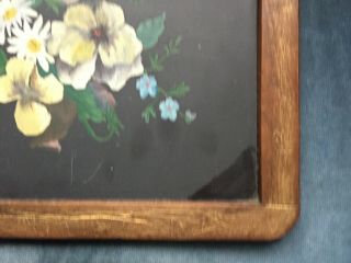 Primitive Antique School Slate Chalk Board Victorian Flowers Daisies Rose 3