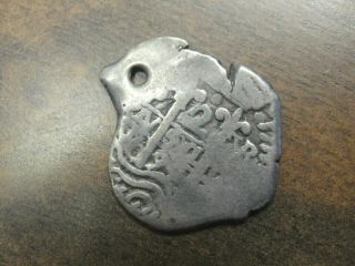 1694 Vr Bolivia Silver 2 Reales Carved Bird Love Token " Very Rare "