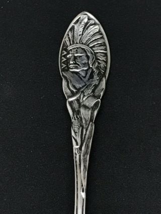 Antique Sterling Silver Indian Chief Souvenir Spoons Niagara