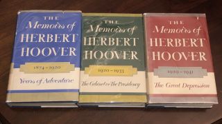 President Herbert Hoover Memoirs Rare Signed 1st Printing Years Of Adventure