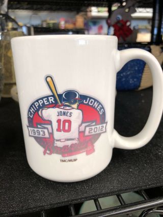 Rare Mlb Atlanta Braves Baseball Chipper Jones Ceramic Coffee Mug Cup