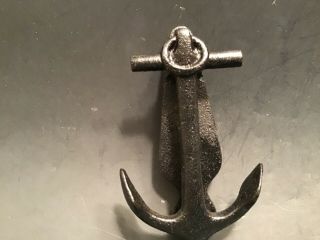Vintage Black Cast Iron Anchor Door Knocker Nautical Decor
