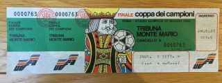 1984 European Cup Final As Roma Liverpool Ticket Stub Very Rare