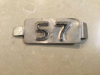 Vintage Antique 1957 Iowa License Plate Tab,  Tag For 1956 Ia License Plate