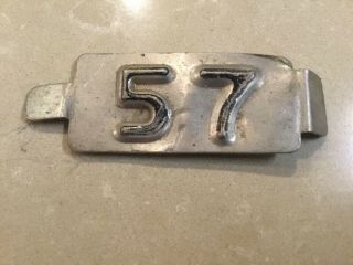 Vintage Antique 1957 Iowa License Plate Tab,  Tag for 1956 IA License Plate 2