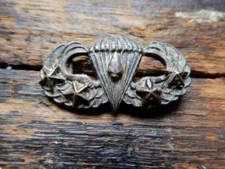 Rare British Made Wwii Us Army Paratrooper Jump Wings 4 Stars Invasion Arrow