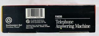 SOUTHWESTERN BELL FREEDOM TELEPHONE Microcassette Answering Machine FA936 3