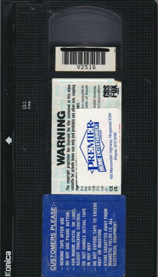 Warning Sign VHS Video Tape,  RARE BIG BOX CASE LARGE EX RENTAL 2