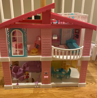 Vintage 1993 Tyco Family Dollhouse With Furniture And Doll Figure 90s Htf Rare