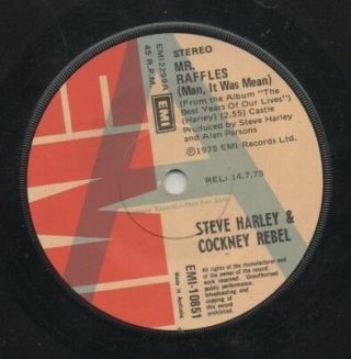 Steve Harley Rare 1975 Australian Promo Only 7 " Oop Rock Single " Mr Raffles "