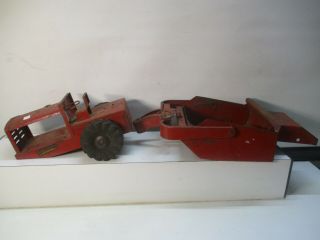 Vintage Antique Pressed Steel Structo Scraper Red Earth Mover Toy Parts Repair