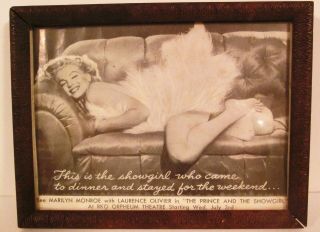 Rare Marilyn Monroe Prince & The Showgirl Framed B/w Lobby Card 1957