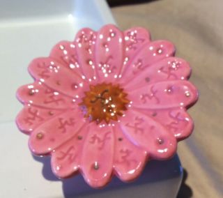 Nora Fleming Mini.  Pink Daisy With Nf Initials.  Retired - Rare